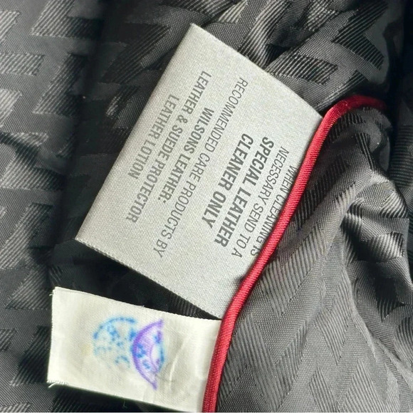 Vintage Wilsons Leather Womens Jacket Medium Black Moto Biker Motorcycle Button - Picture 8 of 8